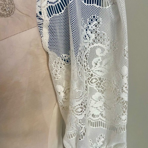 Vintage ecru doll-like dress like new with beige lace blouse