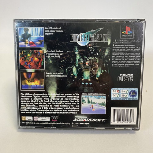 Final Fantasy 7 VII PlayStation 1 PS1 game used, complete English