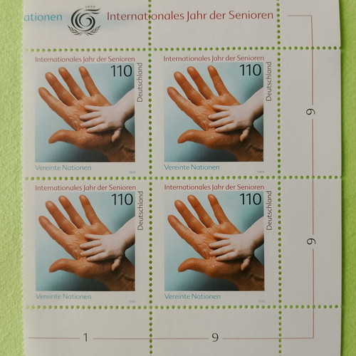 1999 Germany stamp with Bonn first day cover, mint block of four