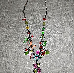 Vintage jewelry για το λαιμό καλοκαιρινό με υπέροχα χρώματα. Μήκος μέχρι τον κρίκο στο πίσω μέρος του λαιμού 42cm. Συνολικό μήκος 50cm