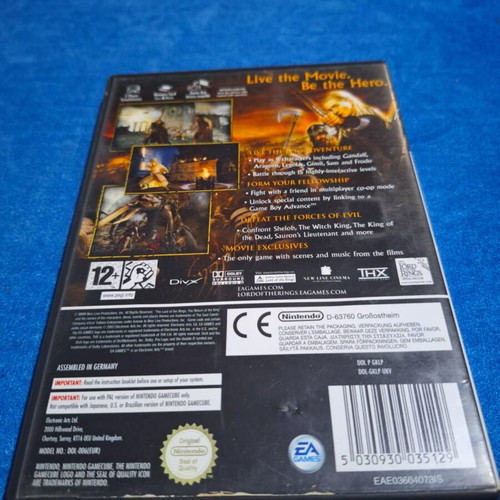 Lord of the Rings Nintendo GameCube game used with manuals