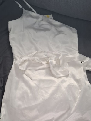 Satin dress Na-Kd new, size XS 34, white