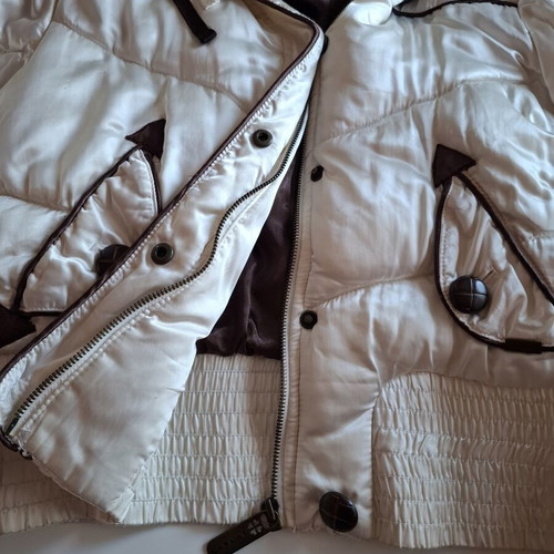 Naf Naf white winter jacket used, size M, short with hood