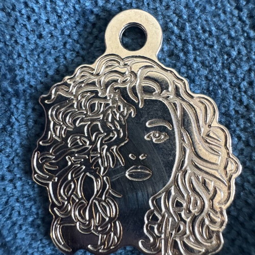 Metal charms like new for keychain or necklace, owl and girl
