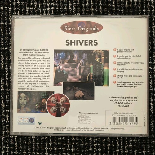 Shivers PC Game 1995 σαν καινούργιο, adventure