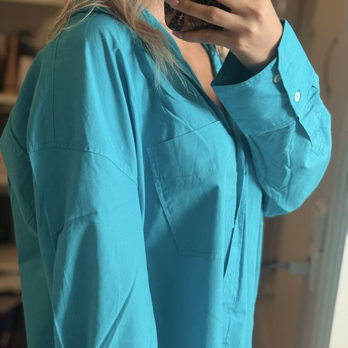 Zara oversized τιρκουάζ πουκάμισο XL σαν καινούργιο