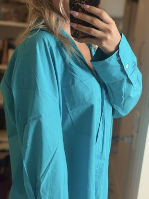 Zara oversized τιρκουάζ πουκάμισο XL σαν καινούργιο
