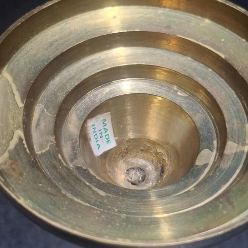 Vintage μπρούτζινο κηροπήγιο 17cm Made in India, σαν καινούργιο