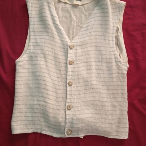 Beige striped vest, summer lightweight, size M