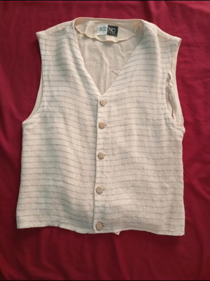 Beige striped vest, summer lightweight, size M