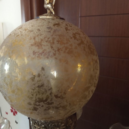 Floor lamp used, gold-bronze color, height 1.60 m