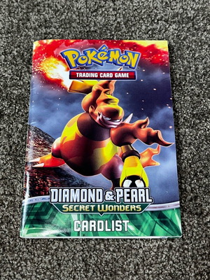 Pokemon Diamond & Pearl Secret Wonders Rule Book & Card List like new