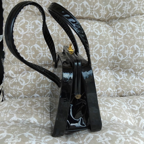 Vintage Gobelin Handbag with Patent Leather Like New