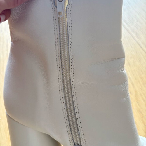 Zara boots beige faux leather with zipper, size 39, like new