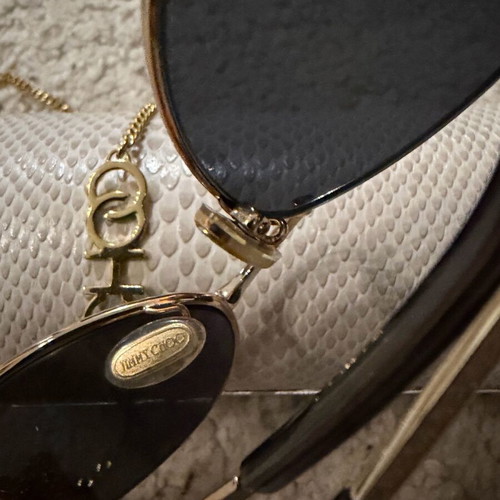Jimmy Choo sunglasses like new, black with thin gold frame