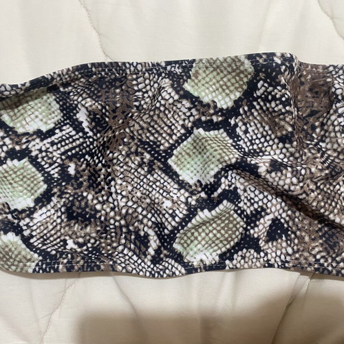 Boohoo Snakeskin Off-Shoulder Bikini Top Size S Like New