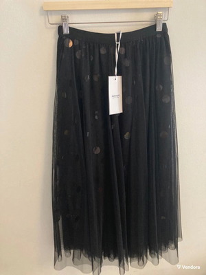 Tulle skirt with polka dot sequins new, black