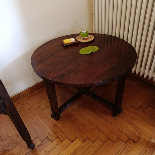 Antique dining set with round table and chairs used