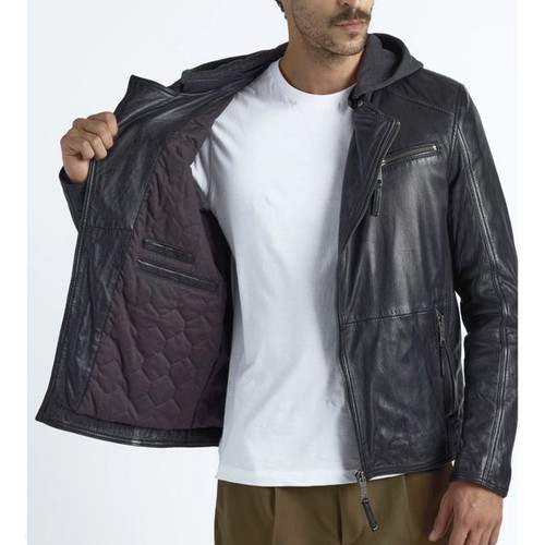 Maze Biker Leather Jacket new, black, size L
