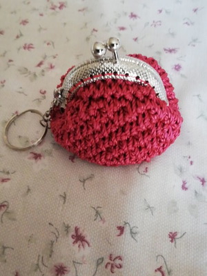 Knitted wallet and keychain set new