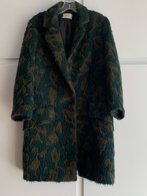Vicolo Green Jacquard Longline Coat σαν καινούργιο