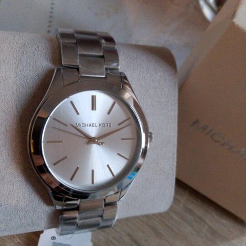 Michael Kors Slim Runway watch new silver stainless steel
