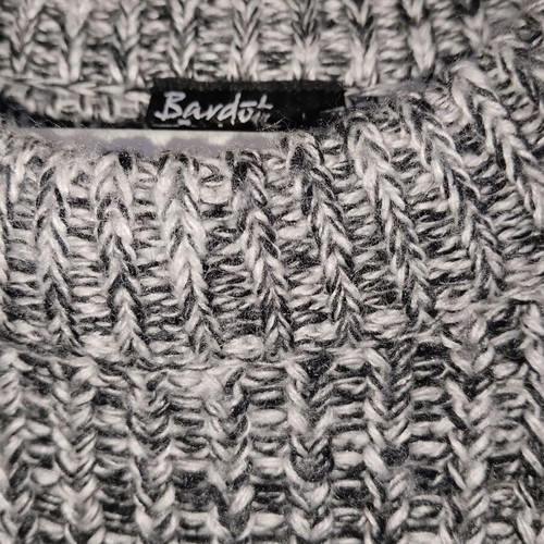 Bardot knitted dress new, in white, grey and black