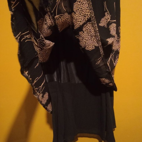 Steilmann floral Y2K double dress size UK 12 new, black and beige