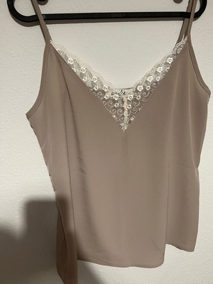 Chaton sleeveless blouse with lace, size small, lightly worn