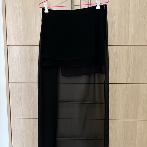 Bershka skirt long back with transparency short front like new, size 36