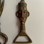 Vintage brass bottle openers used, set of 2 pieces