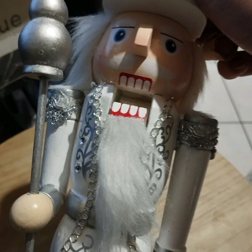 Nutcracker white wooden new, 38 cm
