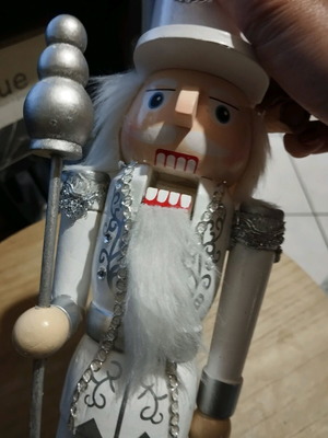 Nutcracker white wooden new, 38 cm