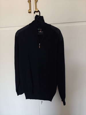 Vintage quarter-zip knit sweater used, made in Italy