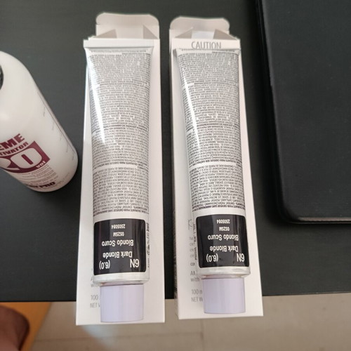 Screen hair color cream 2x100ml dark blonde 6N with 150ml 20vol developer gift new