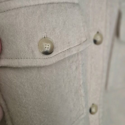 Mango Oversized μάλλινο jacket shacket μπεζ σαν καινούργιο