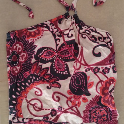 Backless top pink and purple like new, size S