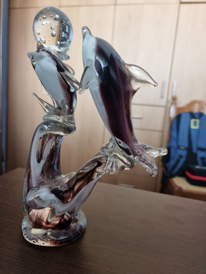 Decorative glass dolphins Murano new