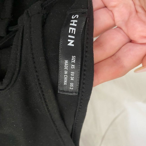 Shein Cut-Out Lace-Up Crop Top Like New, Black, XS