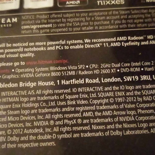 Hitman: Absolution PC game used, in good condition
