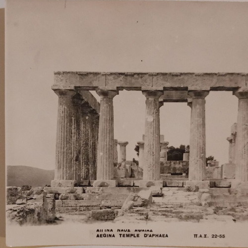 Aegina Temple of Aphaia postcard used, black and white