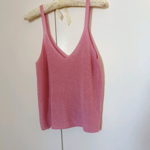 MNG metallic blouse like new, pink, size S