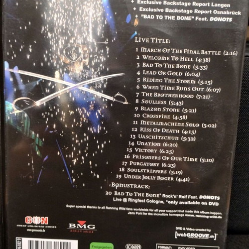 Running Wild Live DVD like new, metal