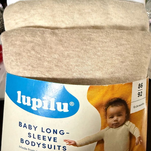 Lupilu baby long-sleeve bodysuits set of 6 new, 100% organic cotton, size 86/92