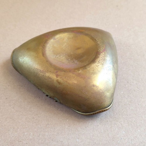 Vintage brass ashtray handmade used 1960s