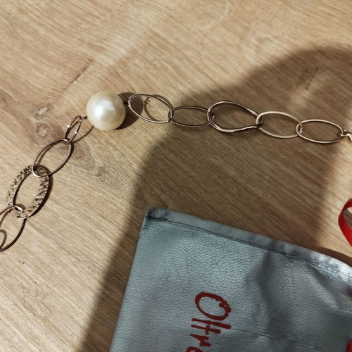 Silver bracelet pink 925 Oltre Mare new, 19cm