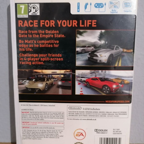 Need for Speed The Run empty case with cover and manual for Nintendo Wii