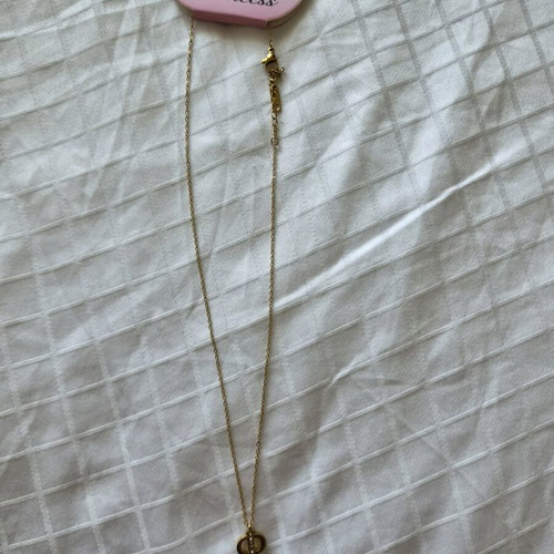 Steel necklace with initial Φ new, length 41-47cm, gold color