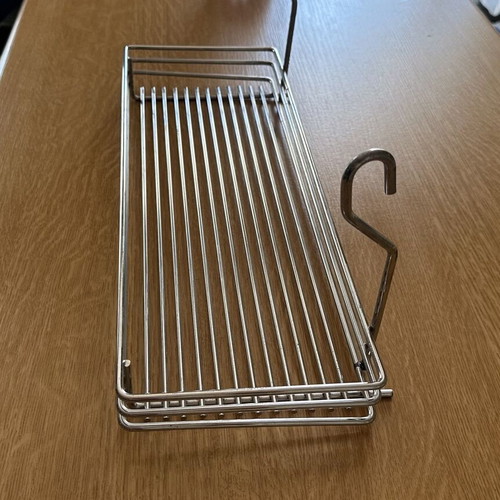 Metal Hanging Storage Basket like new, multipurpose chrome