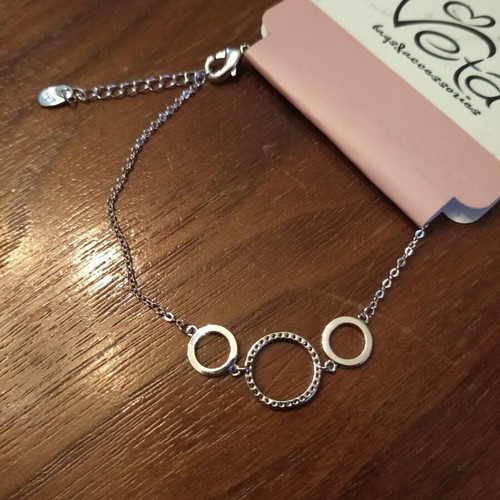 VETA bracelet with small diamonds, stainless steel
